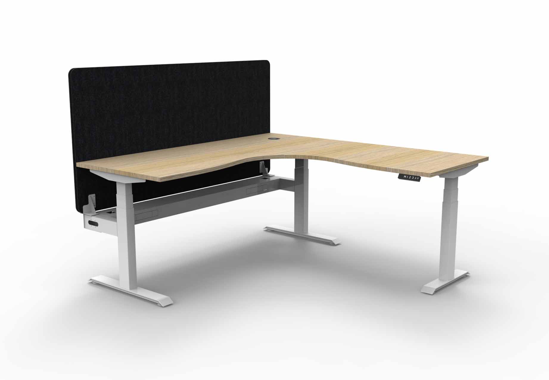 Boost+ Corner Workstation with Cable Tray and Eco Screen